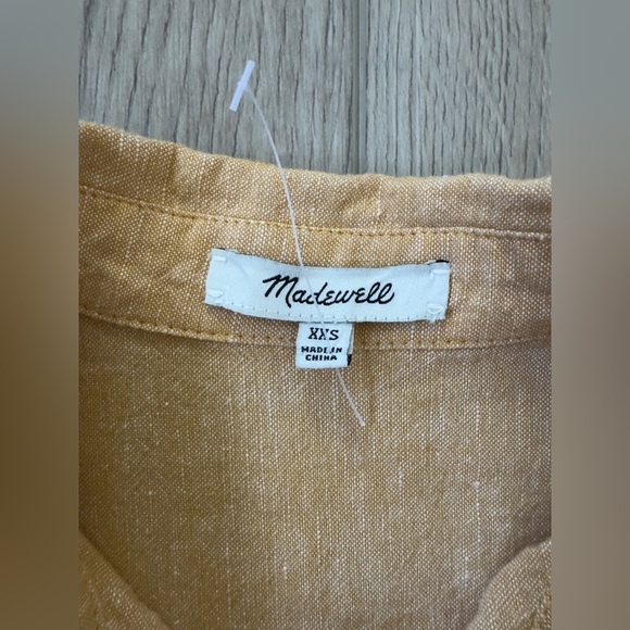Madewell Mustard Linen Shirt - Picture 2 of 7